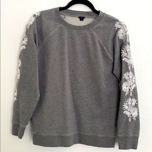 J crew flower embroidered sweatshirt S